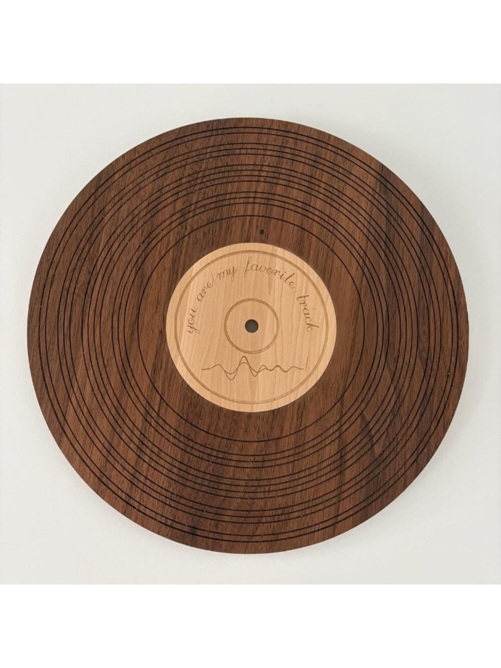 Stylish 12'' Black Walnut Vinyl Record Wall Art | Unique Home Decor Piece